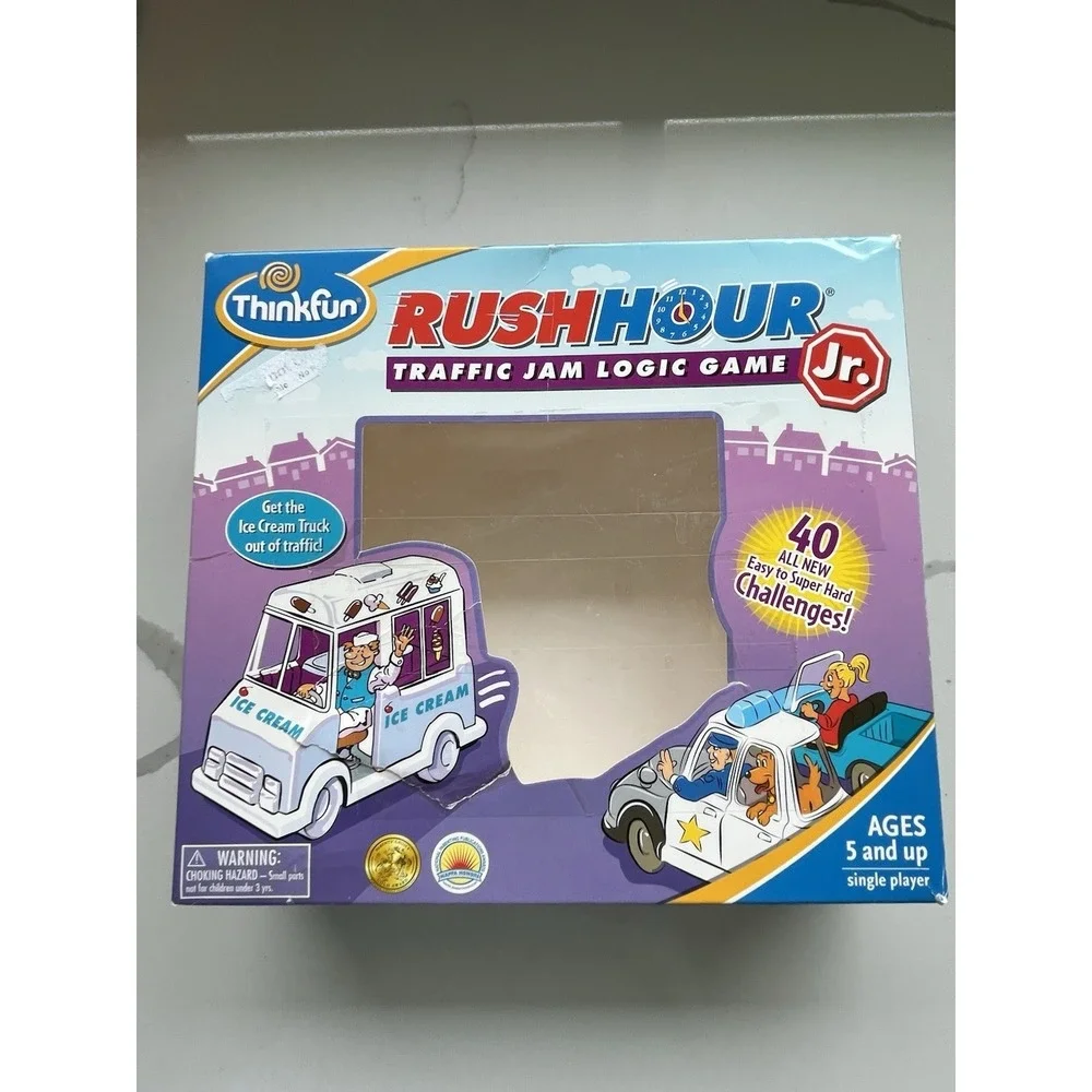 Rush Hour Jr. Traffic Jam Logic Game ThinkFun Puzzle Police Ice Cream Truck